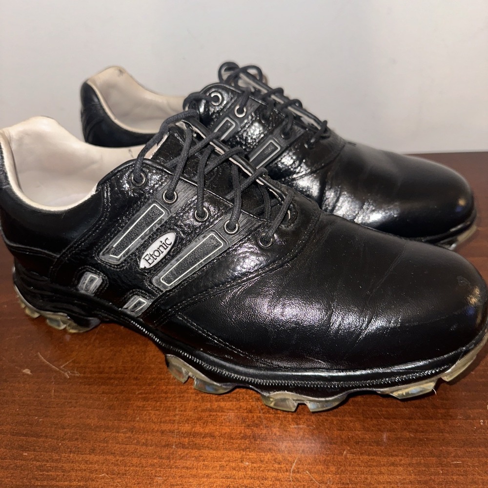 Etonic Men's Black Stabilize STB 10-01 Waterproof Cleats Size‎ 9.5 Golf Shoes